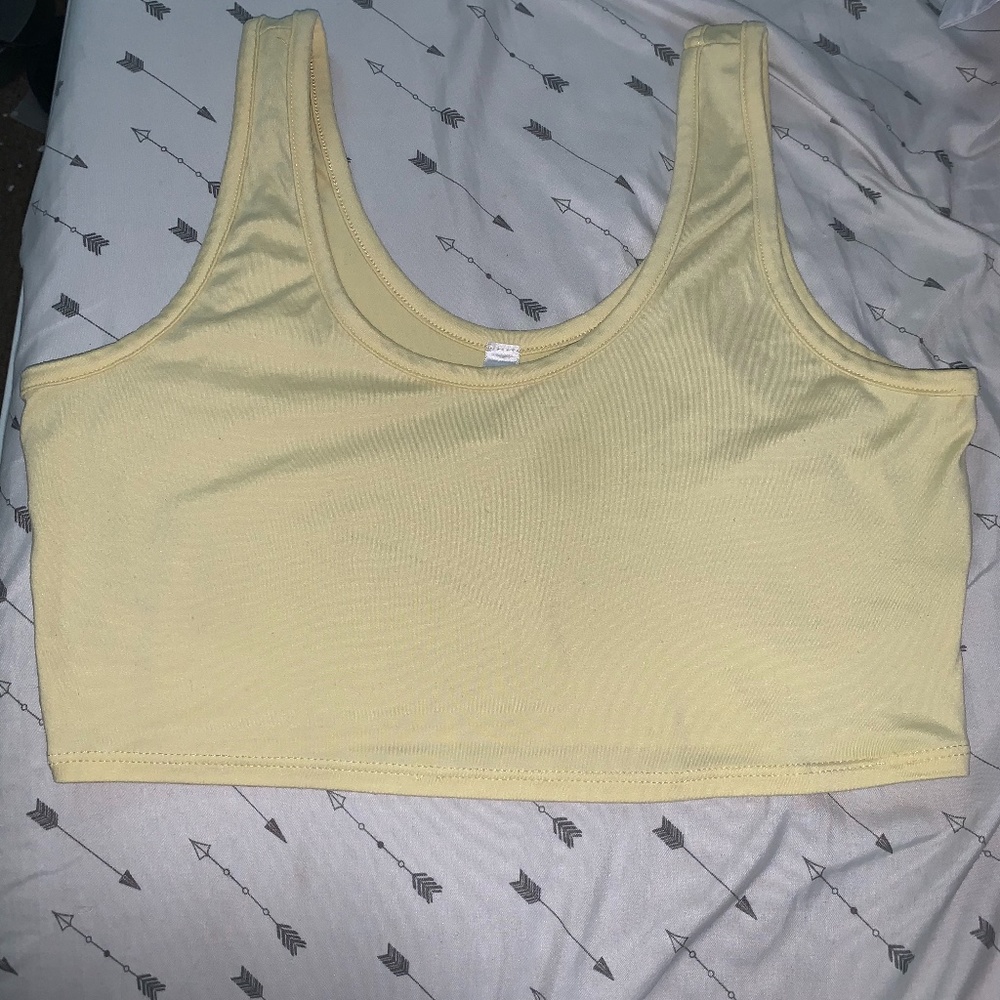 Yellow Crop Top And Skirt Set